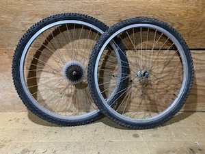 ARAYA VP-20 シルバー 26インチ MTB ホイール 7速 前後セット 中古パーツ OLD MTB ATB VINTAGE MTB ATB