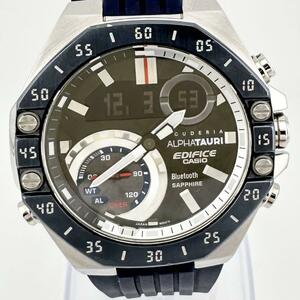 動作品　美品　カシオ　エディフィス　スクーデリア アルファタウリ CASIO EDIFICE ECB-10AT-1A メンズ 腕時計　ブラック文字盤