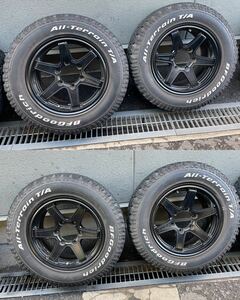 ★大阪発★pcd139.7 BIOWS 7jj ブロックタイヤ　ホワイトレター オールテレーン 215/70r16 BFGoodrich ハイエース 100系 キャラバン　