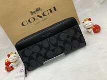 コーチ COACH 長財布 財布 クリスマスギフト メンズ プレゼント 贈り物 シグネチャー ロング ジップ 新品 未使用 ファッション F75000 A190_画像2