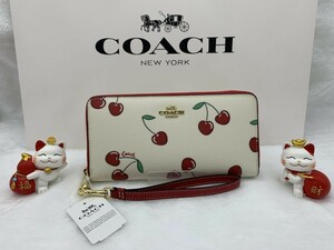 コーチ COACH 長財布 財布 プレゼント 贈り物 ギフト チェリー さくらんぼ ロング ジップ 新品 未使用 ファッション CF406 A163