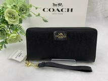 コーチ COACH 長財布 財布 メンズ ブラック 黒 プレゼント 贈り物 ギフト ウォレット シンプル ロング ジップ ファッション C3441 A203_画像1