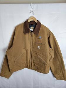 Carhartt/カーハート/DETROIT JACKET/デトロイトジャケット/ブルゾン/52/XL/ダック地/ブラウン/USA製/裏地ブランケット/企業ロゴ/909