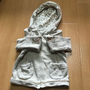 女の子 秋 冬服 Biquette Club 95小花柄 長袖ジップアップパーカー ビケットクラブ 現状品