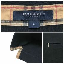 ★ BURBERRY LONDON バーバリー ロンドン メンズ ポロシャツ Lサイズ ブラック ノバチェック メンズシャツ_画像8