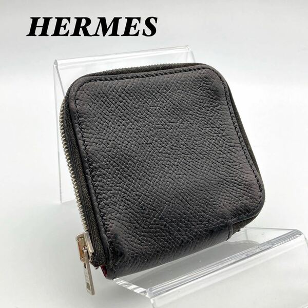 エルメス HERMES 財布 コインケース アザップ シルクイン ブラック