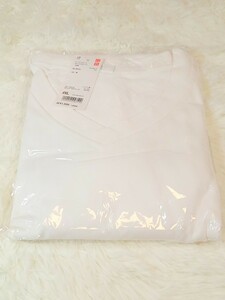 【未使用未開封品】ユニクロ UNIQLO ビッグシルエット ポケツキVネックT 半袖 白 ホワイト 4XL チェスト128cm～136cm タグ付き