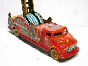 はしご消防車　レバー走行＊ヨネザワ玩具　１９５０年代の日本製