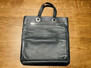【美品！】 LOEWE ロエベ トートバッグ ハンド ビジネスバッグ 鞄 シボ革 レザー メンズ レディース 黒 ブラック 2023 スペイン製
