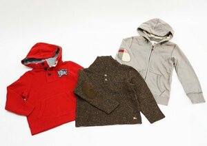 ◇【BURBERRY CHILDREN/BURBERRY LONDON バーバリーチルドレン/ロンドン】子供服 トップス 3点セット パーカー:8Y/ニット：120A