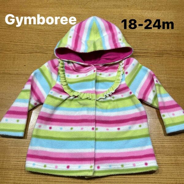 【Gymboree】(USED)ジンボリー パステルカラー フリースフードジャンバー 女の子 18-24m(80cm)マルチカラー