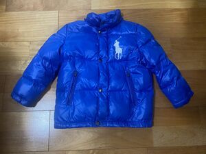 【中古】 ラルフローレン POLO RALPH LAUREN キッズ ダウンジャケット 青　ブルー　ビッグポニー　4T 110