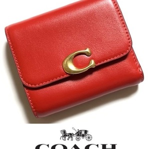 特価！ 人気 COACH コーチ ブティックライン BANDIT リファインド カーフ レザー 三つ折り財布 ミニ財布 CG184 ボールドレッド 新品本物