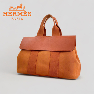 ■HERMES エルメス■ バルパライソPM フラップ ハンドバッグ オレンジ トートバッグ キーチャームホルダー付