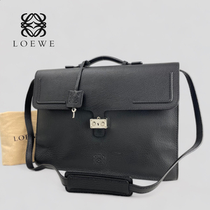 ■LOEWE ロエベ■2WAYビジネスバッグ ブリーフケース 書類鞄 高級レザー ショルダーバック 鍵・ショルダー付