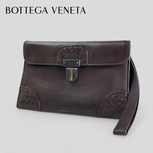 ■ボッテガ ヴェネタ■イントレチャート クラッチバック セカンドバック ブラウン ビジネス・通勤・通学 BOTTEGA VENETA