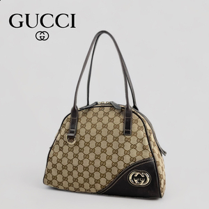 ■グッチ GUCCI■ ニューブリット GGキャンバス インターロッキングG ハンドバッグ 211980 セミショルダーバッグ