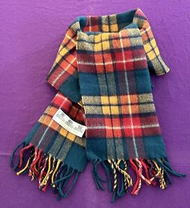 未使用★〜2000年頃★Kinloch Anderson★Buchanan Tartan Check Muffler★スコットランド製★最古のクランタータン★3ワラント★ラムウール