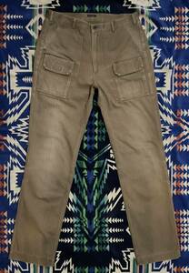 ’90s★芦屋itional購入★fourth dimension★Herringbone Bush Pantsh★Light Brown★Piped Stem★W32~33相当★MADE IN JAPAN★菱美リペア