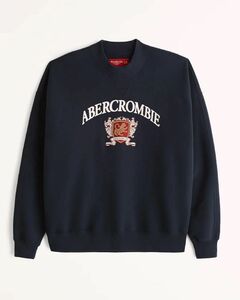 新品 正規品 A&F クレストロゴ クルーネック スウェット トレーナー N