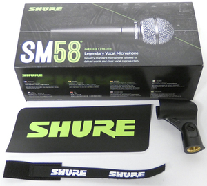 ■SHURE シュアー SM58 マイクホルダー、ステッカー、マジックテープ、元箱のみ マイク無し