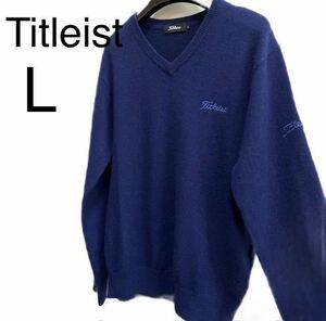 タイトリスト カシミヤ セーター メンズ ニット L ゴルフウェア★Ｖネック 5121 Titleist カシミア100%