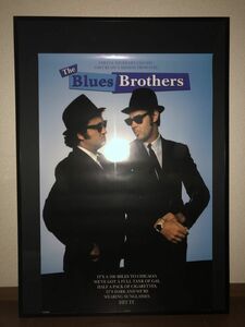 ☆貴重！ブルース ブラザーズ 特大 額付 ポスター The Blues Brothers ジョン ベルーシ ダン エイクロイド ガレージ 古着屋 カフェ お洒落