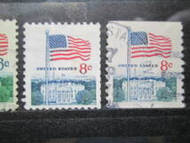 アメリカ・米国切手　星条旗をデザインした普通切手　使用済み　1954～1995　17枚_画像3
