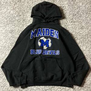 【グッドレギュラー】チャンピオン　サッカーチーム　プリントスウェットパーカー　ブラック　Mサイズ 古着 Hooded 