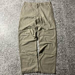 [90s Old ]GEORGEno- tuck chinos W34 beige group old clothes Vintage no-m core 