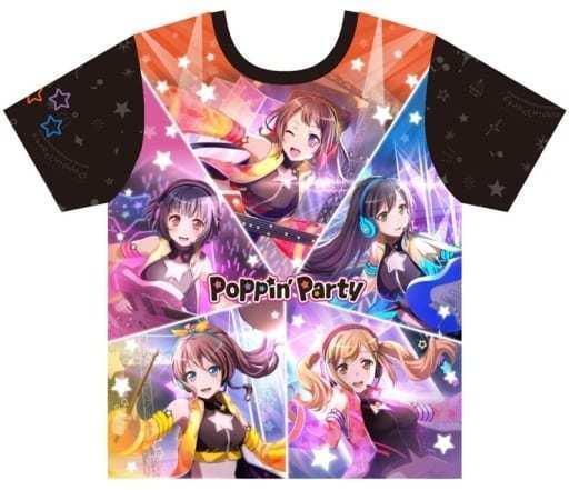 バンドリ! ガールズバンドパーティ! フルグラフィックtシャツ アニメtシャツ ブラック Lサイズ