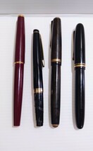 万年筆4本まとめ/ MONTBLANC モンブラン ペン先585 K14/ PILOT パイロット ペン先750 18K 他/ キャップR14K刻印/文房具/筆記用具_画像6