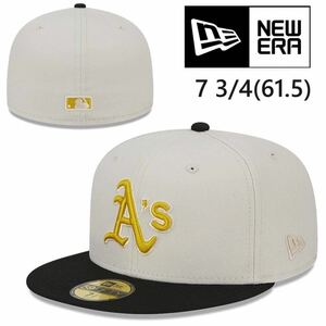 ☆正規品新品☆NEWERA 59FIFTY ニューエラ キャップ 帽子 野球帽 5950シリーズ アスレチックス ストーン×ブラック ツートーン 61.5cm