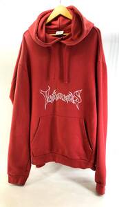 VETEMENTS ヴェトモン 16AW Metal Logo Hoodie 韓国ポップアップ限定メタルロゴフーディプルオーバーパーカー MF17TP16 レッド S