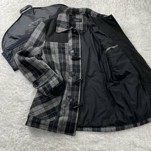 【稀少モデルXL!】 バーバリーブラックレーベル ダッフルコート ウール チェック トグル 4/XL LL ジャケット BURBERRY BLACK LABEL