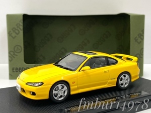 ＜絶版・未展示＞EBBRO　エブロ　1/43　NISSAN SILVIA spec-R S15 1999 (YELLOW)　ニッサン　シルビア　スペックR　黄色