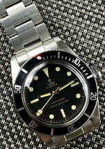 ビンテージTUDOR ８ｍｍデカリューズ ノンガード ボンドモデル小薔薇サブマリーナ OH済 7924 赤TOPベゼル Black＆GOLDミラーダイヤル!!_画像4