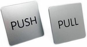 PUSH ＆ PULL サインプレート プラスチック ドア 案内 プレート