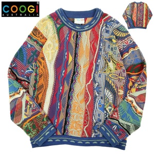 【B2732】【美品】COOGI クージー セーター ニット 立体編み マルチカラー サイズM