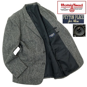 【S3046】【極美品】PEYTON PLACE×HARRIS TWEED ペイトンプレイス ハリスツイード テーラードジャケット サイズL