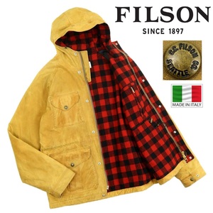 【T177】【イタリー製】【裏地チェック柄】FILSON フィルソン マウンテンパーカー フィッシャーマンパーカー オイルドジャケット サイズ40