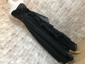 Q30028●section K　衣装　ドレスワンピース　黒シフォン×サテン　