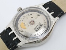 2312-540 スウォッチ オートマチック 腕時計 美品 SWATCH アイロニー AG1996 23石 下日付 スモールセコンド 純正 レザーベルト_画像6