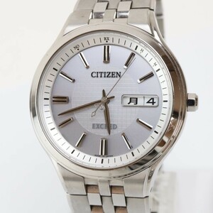 2312-506 シチズン 電波ソーラー 腕時計 美品 CITIZEN H100-T018661 エクシード チタン デイデイト 純正ブレス