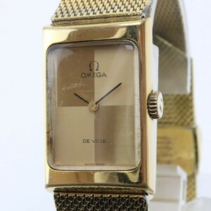 2312-595 オメガ デビル 手巻き式 腕時計 スクエア 金色 2針