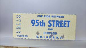 S1399-F 　　海外乗車券　【　米国　シカゴ市営　片道　95th STREET 】