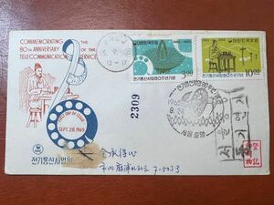 【韓国FDC特集!】記念切手 1965年 ⑧国内宛書留印刷物 美麗