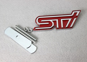 STI エンブレム 赤 SUBARU スバル 富士重工 インプレッサ レガシー WRX GC GD GE 新品