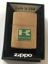 【Spx］カワサキ／真鍮製ジッポ―ライター／ゴールド【ZIPPO】／kawasaki／USA製／新品！即決 !_画像2