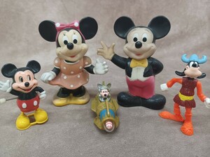 ミッキーマウス ミニーマウス まとめ売り 貯金箱 ソフビフィギュア ディズニー 昭和レトロ 高さ約15センチ ゼンマイミッキー 人形 おもちゃ